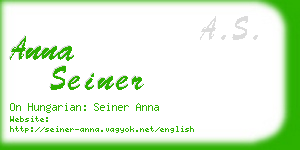 anna seiner business card